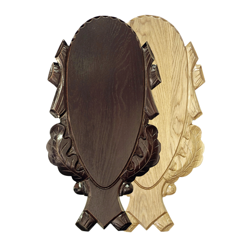 Carved Oak Shields for Deer Trophies