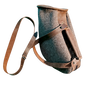 Hunting Horn Bag made of wool felt with leather