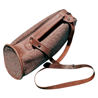 Hunting Horn Bag made of wool felt with leather