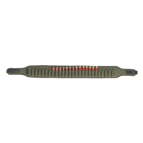 Cartridge Belt Made of Nylon, Green, for 12 + 16 Gauge