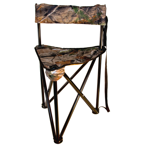 Three-legged hunting chair with backrest